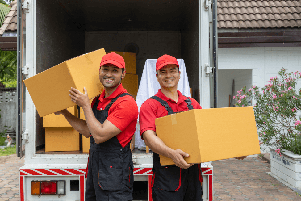 home shifting movers packing items in London, UK